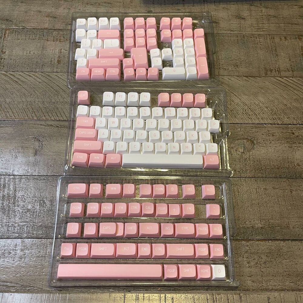 Pink & White TK-PAW Panda PBT Keycap Set – 149 Piece Mechanical Keyboard Set